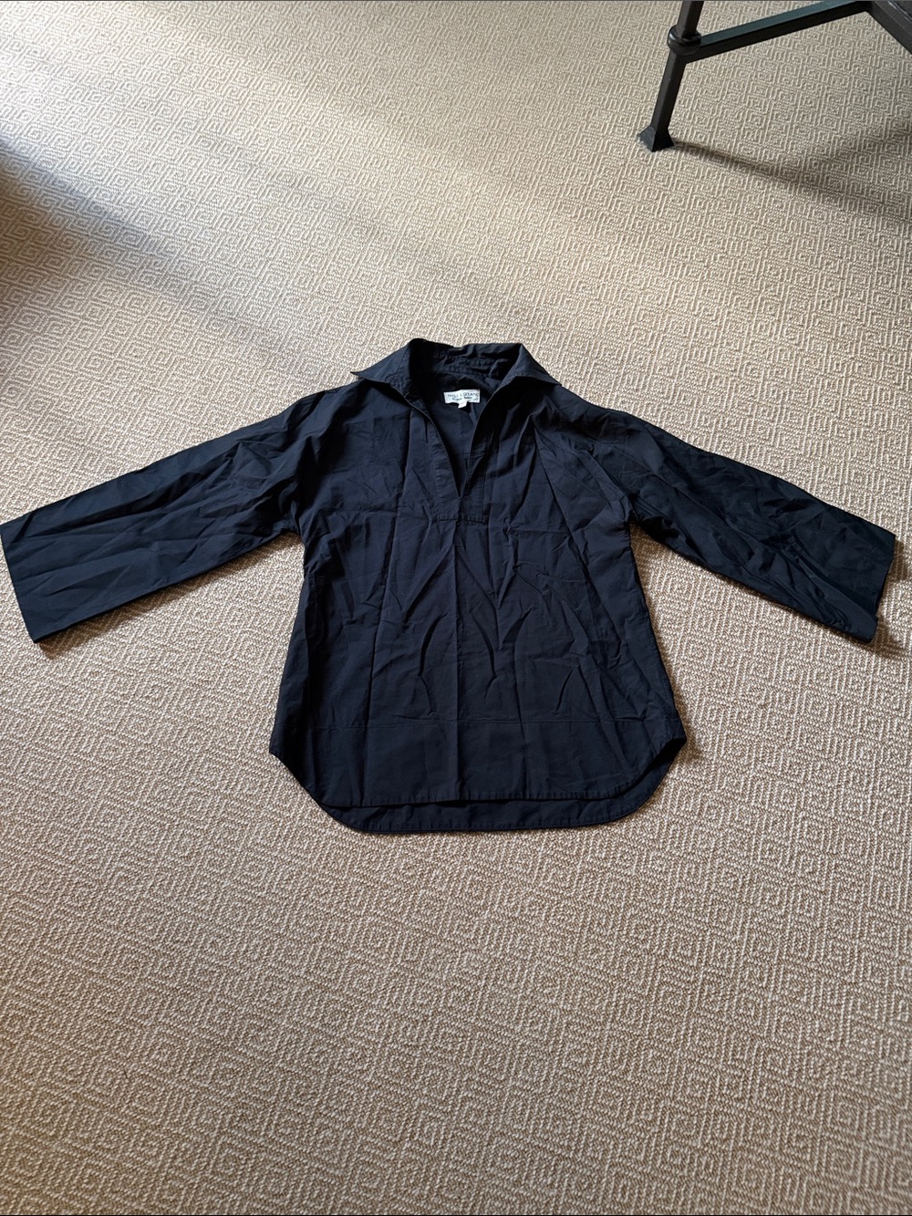 Nili Lotan Black Button-Up Collared Shirt